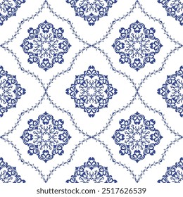 Seamless Pattern Indigo,Luxurious, Abstract, thoughtfully-researched and culturally accurate,
Background, wall arts and home decoration, cover and packaging design yet contemporary in style.