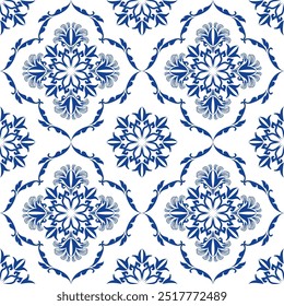 Seamless Pattern Indigo,Luxurious, Abstract, thoughtfully-researched and culturally accurate,
Background, wall arts and home decoration, cover and packaging design yet contemporary in style.