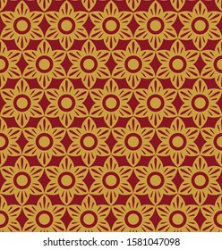 Seamless pattern in indonesian floral batik style