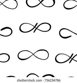 Seamless pattern with infinity symbol. Stylized geometric pattern.