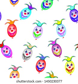 Seamless pattern. Inflatable multicolored smiling balloons EPS10