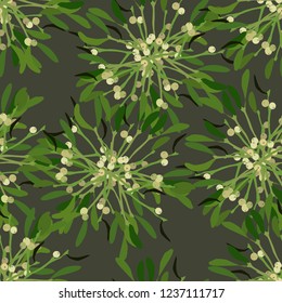 Seamless pattern of inflorescence mistletoe