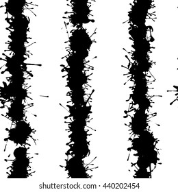 Seamless pattern of ink blots on a white background. Grunge background. Vector illustration