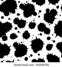 Seamless pattern of ink blots. Vector illustration. Background. Endless texture can be used for printing onto fabric and paper or scrap booking. 