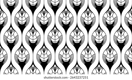 Modelo inconsútil con las hojas abstractas del doodle de la tinta, fondo Abstractas minimalista creativo del arte, Ilustración vectorial	