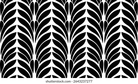 Modelo inconsútil con las hojas abstractas del doodle de la tinta, fondo Abstractas minimalista creativo del arte, Ilustración vectorial	