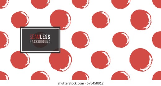 Seamless pattern with ink hand drawn brushstroke sun. Background with japanese national symbols and elements. 