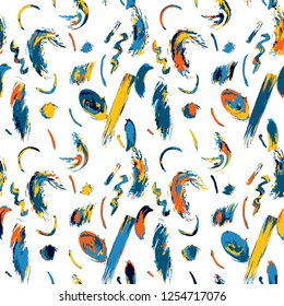 Seamless pattern ink line modern style. Vector grange print