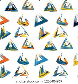 Seamless pattern ink line modern style. Vector grange print