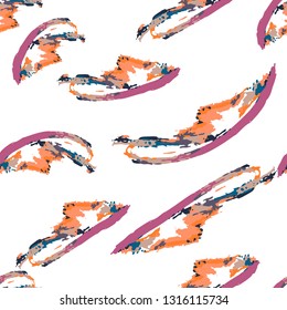 Seamless pattern ink line modern style. Vector grange print