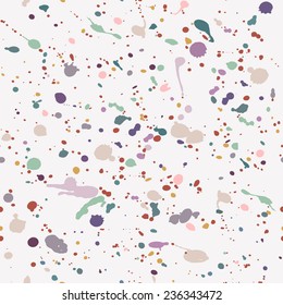 Seamless pattern of ink made by hand. Ink blots on the paper were transferred to the vector. Individual objects. You can use this simple pattern as the background for the web.