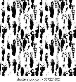 Seamless pattern with ink skin imprints. Sloppy strokes of a paint. Vector illustration.