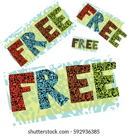 Seamless pattern with inscription FREE.