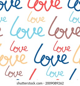 patrón sin fisuras con la inscripción amor, diseño para crear textiles y papel tapiz