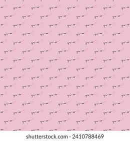 seamless pattern with inscription you + me, Valentine's Day wrapping paper. vector