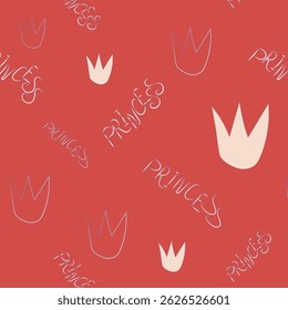 Patrón sin fisuras de inscripciones en inglés - princesa
