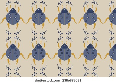 seamless pattern with insect ladybird magical