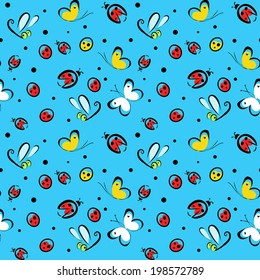 seamless pattern with insects