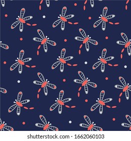 Seamless pattern with insects. Modern packaging and design.
