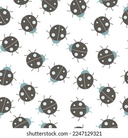 seamless pattern with insects. summer colorful vector for kids, flat style. Baby design for fabric, textile, print, wrapper.
