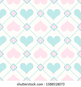 Seamless pattern inspiration from henna design. Heart ,floral,square and white background.for fabric pattern , wallpaper, valentine background,illustration,vector,paper,tile.
