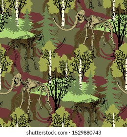 Seamless pattern inspired by the art of primitive people.  Suitable for fabric, wrapping paper and the like