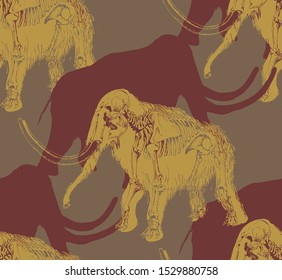 Seamless pattern inspired by the art of primitive people.  Suitable for fabric, wrapping paper and the like