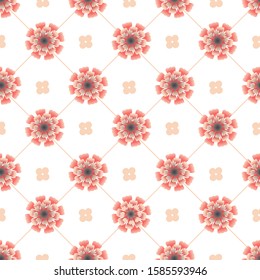 Seamless pattern inspired by henna painting patterns.Henna patterns consisting of floral,lines, circles, for making fabric patterns, backgrounds, wallpapers.white and pink background.