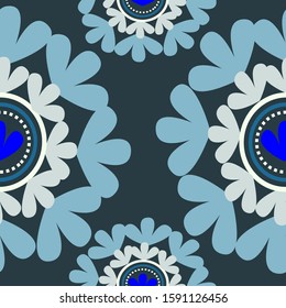 Seamless pattern inspired by henna painting patterns.Henna patterns consisting of floral ,leaves,dotted lines, circles, squares for making fabric patterns, backgrounds, wallpapers,illustration.