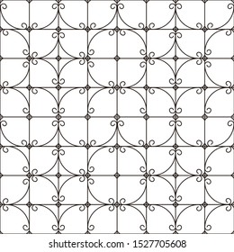 seamless pattern inspired by traditional iron window art in Taiwan