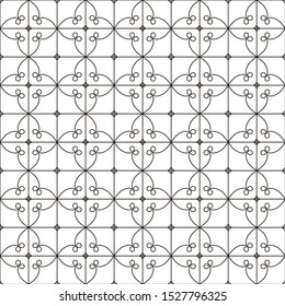 seamless pattern inspired by traditional iron window art in Taiwan. 