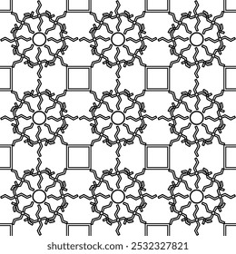 Padrão contínuo, formas interconectadas em estilo antigo. Ilustração vetorial para têxtil, tecido, papel de parede.