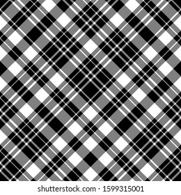 Seamless pattern in interesting black and white colors for plaid, fabric, textile, clothes, tablecloth and other things. Vector image. 2