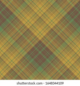 Seamless pattern in interesting brown, green and swamp beige colors for plaid, fabric, textile, clothes, tablecloth and other things. Vector image. 2