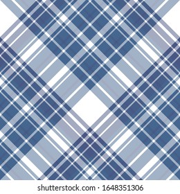 Seamless pattern in interesting dark blue and white colors for plaid, fabric, textile, clothes, tablecloth and other things. Vector image. 2