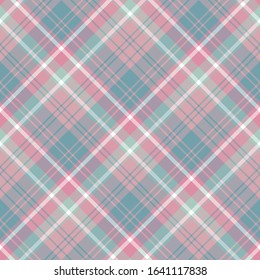 Seamless pattern in interesting evening pink and blue colors for plaid, fabric, textile, clothes, tablecloth and other things. Vector image.