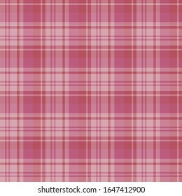 Seamless pattern in interesting festive pink and red colors for plaid, fabric, textile, clothes, tablecloth and other things. Vector image. 