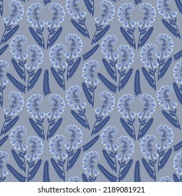 seamless pattern with interesting foxglove flowers