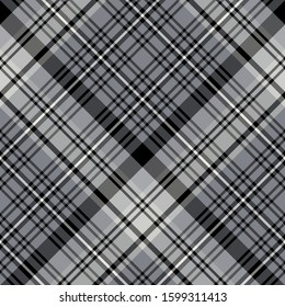 Seamless pattern in interesting gray, black and white colors for plaid, fabric, textile, clothes, tablecloth and other things. Vector image. 2