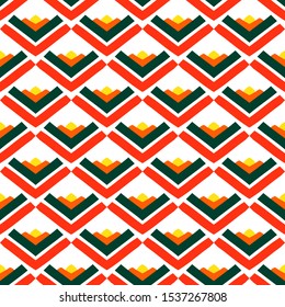 Seamless pattern with interesting mosaic on a white background.