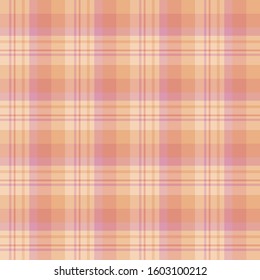 Seamless pattern in interesting orange and pink colors for plaid, fabric, textile, clothes, tablecloth and other things. Vector image. 
