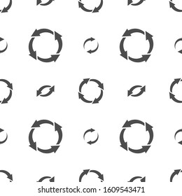 Seamless pattern for interface design. Refresh and reload arrows icon background. 