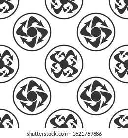 Seamless pattern for interface design. Refresh and reload arrows icon background. 