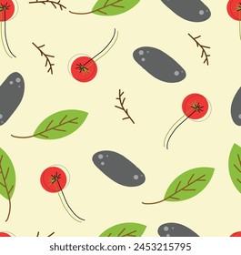 Seamless Pattern for interior designing with grapes fruit