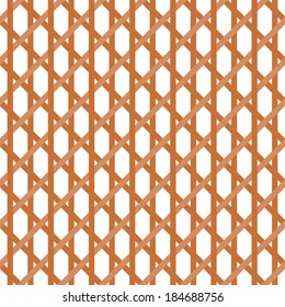 Seamless Pattern - Interleaved / interwoven bands in a hexagon pattern on white background.