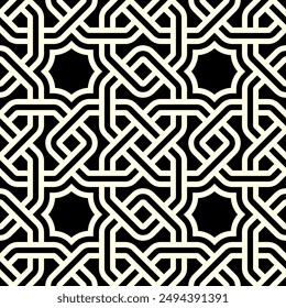 Seamless pattern of Interlocking Celtic shapes. Geometric Repeating pattern of printable vector.