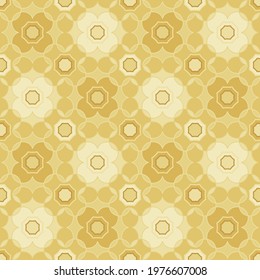 Seamless pattern. Intersecting abstract flowers. Colors of old paper. Editable.