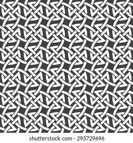 Seamless pattern of intersecting braces with swatch for filling. Celtic chain mail. Fashion geometric background for web or printing design.