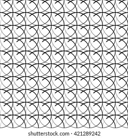 Seamless pattern with intersecting circles. Repeatable abstract pattern, background.