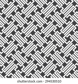 Seamless pattern of intersecting complex shapes with swatch for filling. Celtic chain mail. Fashion geometric background for web or printing design.